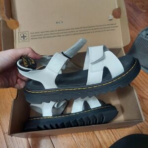 Dr. Martens White and Black Women's Sandals